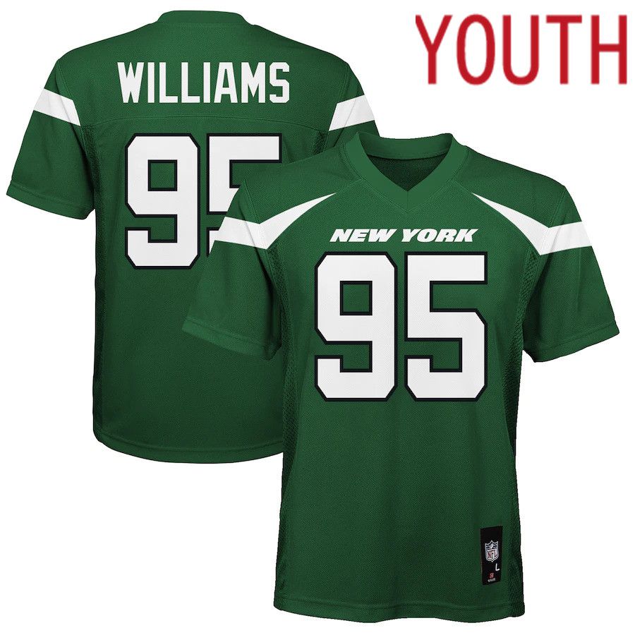Youth New York Jets #95 Quinnen Williams Green Replica Player NFL Jersey->youth nfl jersey->Youth Jersey